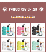 Botol Air Anjing 3-in-1 Portabel untuk Perjalanan Hewan Peliharaan, Baja Tahan Karat 304, Terisolasi, Kapasitas Besar, Dapat Dilepas, untuk Penggunaan Luar Ruangan
