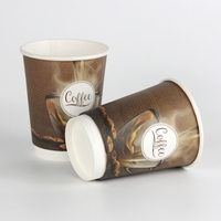 Gobelets en papier à double paroi jetables, écologiques, 100 % compostables, avec revêtement PLA, qualité alimentaire, impression personnalisée, encre à base d'eau pour boissons