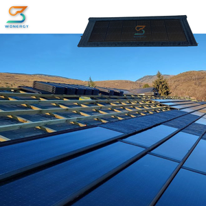 <strong>Solar</strong> Roof <strong>Tiles</strong> 80w <strong>Solar</strong> Panels <strong>Tiles</strong> Lightweight Stone Coated BIPV <strong>Solar</strong> <strong>Tile</strong> for <strong>Solar</strong> Energy System - Product Image 1