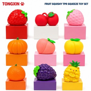 ของเล่นบีบ TPR รูปผลไม้สด TONGXIN ขนาดใหญ่ สตรอว์เบอร์รี เชอร์รี ฟักทอง พีช ส้ม องุ่น สับปะรด ของสะสมตั้งโต๊ะ ของขวัญ ขายส่ง รับผลิตแบบ OEM - Product Image 1