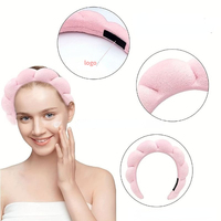 FF5552 Kits de bandeaux et bracelets de poignet pour femme, à nœud torsadé, pour soins de la peau, maquillage et lavage du visage, avec éponge moelleuse pour spa