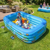 Aufblasbarer Swimmingpool für Kinder, für den Heimgebrauch im Freien, extra großer Familienpool, farbenfroh, langlebig, dickes PVC, konstante Temperatur
