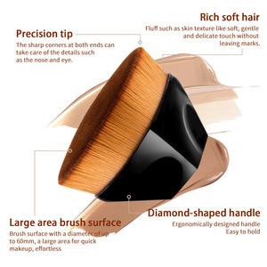 Pinceau Magique Portable pour Fond <span class=keywords><strong>de</strong></span> <span class=keywords><strong>Teint</strong></span> et Crème BB, Pinceau Plat pour Maquillage, Boîte <span class=keywords><strong>de</strong></span> Rangement Transparente Anti-Poussière - Product Image 4