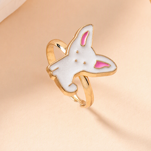 <span class=keywords><strong>Anello</strong></span> in lega di zinco a forma di cartone animato per bambini, graziosi anelli aperti a forma di animali e frutta, anelli regolabili per gioielli da vestire per bambini - Product Image 2