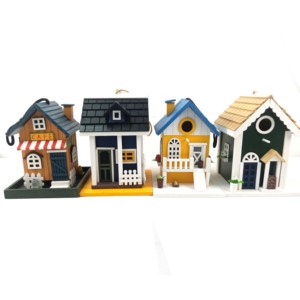 Maison à oiseaux suspendue en bois pour l'extérieur, décorative, adaptée à toutes les saisons, vente en gros - Product Image 1
