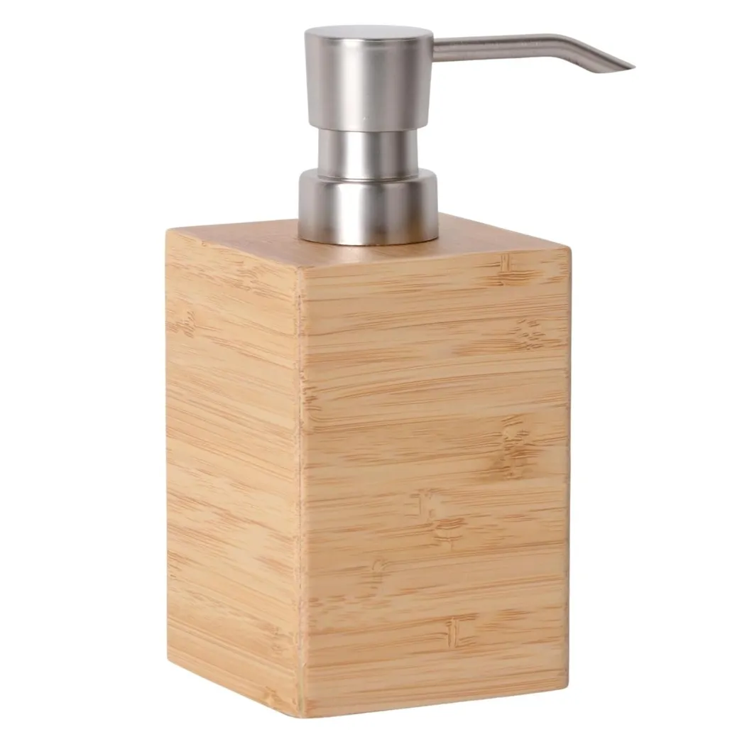 Dispenser sapone lozione Shampoo Dispenser portabottiglie cucina di bambù liquido sapone per le mani Dispenser 360 gradi pompa girevole nessuna revisione