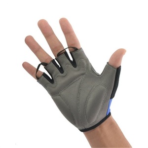 <b>Half</b> Finger Cycling Gloves Unisex Anti <b>Slip</b> Bike Riding Gloves Adult Size Gray Blue - Product Image 1