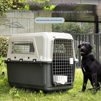 Cage de transport pour animaux de compagnie approuvée par les compagnies aériennes, en PP rigide avec roulettes, poignée télescopique, grille en acier ventilée, pour chiens et chats