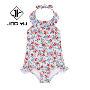 Traje de Baño Profesional Nuevo 2025, Bikini Floral con Cuello Halter para Niñas, Traje de Baño de una Pieza de Poliéster Reciclado Personalizado - Product Image 1