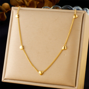 Heart Shape Gold Plated Zinc Alloy Necklace For Gift Jewelry Accessory Chain N3232 - Product Image 1