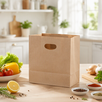 Sacs d'emballage pour plats à emporter, sacs en papier, fabrication d'emballages, sacs en papier kraft brun personnalisés