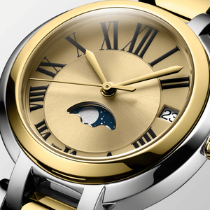 Montre mécanique automatique à phases lunaires bicolore avec cadran à chiffres romains pour femmes Longinesing - Product Image 2