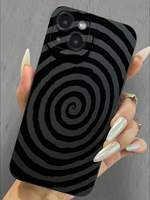 Coque de téléphone portable à motif vortex noir pour iPhone 16 15 17 18 Pro Max, coque en TPU Angel Eye antichoc, étui de protection pour homme