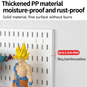 ชั้นวางของ pegboard: ชั้นวางจอแสดงผลติดผนังแบบไม่ต้องเจาะสำหรับอุปกรณ์จัดระเบียบสำหรับโต๊ะอ่านหนังสือพาร์ทิชันห้องพักหอพัก - Product Image 4