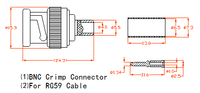 Étanche À Sertir Connecteur BNC Mâle pour 75Ohm RG59