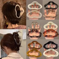 Printemps 11cm nuage grandes griffes de cheveux requin pince coiffure pour femme mode tempérament Barrettes couleur unie épingles à cheveux robustes