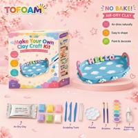 NUEVO Kit de Arcilla Seca al Aire para Manualidades Infantiles, Sin Horno, Mágica Bandeja de Arcilla con Diseño de Nube Arcoíris, Set de Arcilla para Modelar con Herramientas, Regalo de Arte