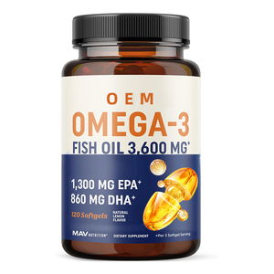 น้ำมันปลาโอเมก้า 3 ความเข้มข้นสามเท่า 1300 มก. EPA 860 มก. DHA กรดไขมันจำเป็นที่ดีที่สุด น้ำมันปลาคุณภาพพรีเมียมจากปลาจับจากธรรมชาติ ไม่ทำให้แหวะท้อง - Product Image 1