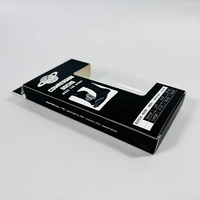 Boîte d'emballage personnalisée en carton noir pour chaussettes de compression avec fenêtre transparente en PVC et languette de suspension, boîte de présentation pour chaussettes de sport avec taille