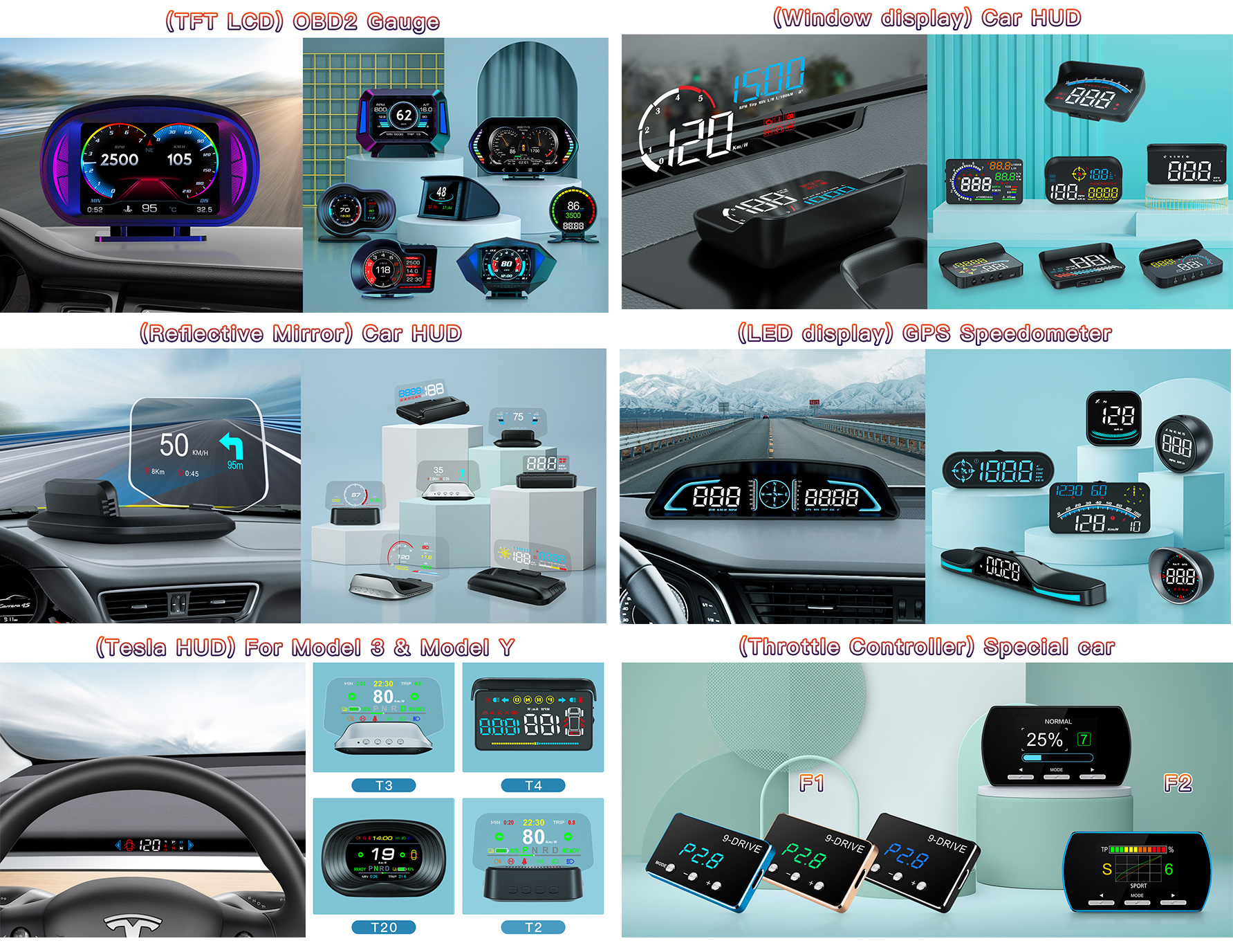 M23 Color HUD Display For Cars - GPS Speedometer With Overspeed Alarm & Auto Dimming For Windshield