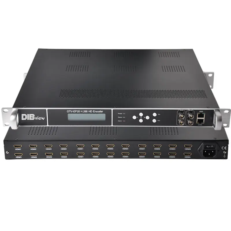 Kabel Input 24 Saluran, Konverter Tv Digital H.265 H.264 HD 1080P Ke Ip HD MI Ke Ip, Pengkode ASI DVB