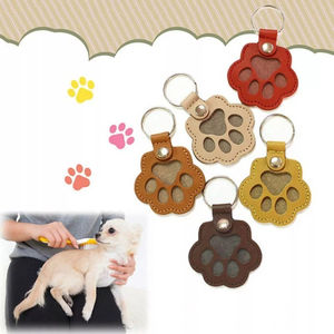 Porte-clés commémoratif en cuir PU avec motif de griffes de chat et de chien, ornements de porte-clés - Product Image 2
