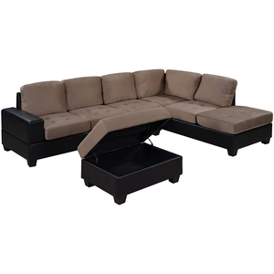 Ensemble de canapés en tissu en forme de L, design contemporain pour salon et villa, en vente - Product Image 4