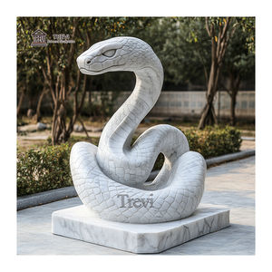 Villa giardino all'aperto statua di pietra scultura di serpente di marmo scultura - Product Image 4