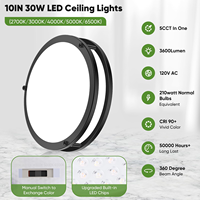 Panneaux lumineux de luxe pour décoration de plafond, 5 CCT, à intensité variable, double anneau, LED, étanches, pour maison américaine