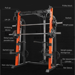 Attrezzatura Multifunzionale per Palestra Domestica Rack per Squat Barra per Trazioni Sistema di Pulegge Macchina Smith per Fitness Uomo e Donna - Product Image 2