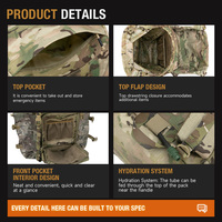 Sac à dos tactique multi-compartiments grande capacité 40L en nylon 500D Molle, sac d'escalade pour la randonnée et le camping en plein air