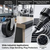 Granulés de PVC semi-rigides Shore 95A haute résistance pour le soulagement de la tension des fiches et les boîtiers de connecteurs électroniques