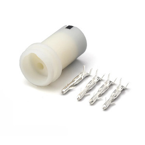 Connecteur cylindrique étanche à 4 broches mâle et femelle H0965 4P, contact en cuivre plastique blanc IP20 - Product Image 1