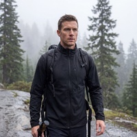 Veste softshell imperméable coupe-vent unisexe à capuche, longue, respirante, séchage rapide, avec fermeture éclair, pour la randonnée