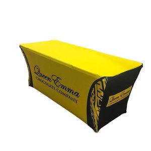 Custom Print Advertising <b>Covers</b> 4Ft 5Ft 6Ft 8Ft <b>Waterproof</b> Polyester Stretch Spandex <b>Table</b> Cove Cloth Trade Show - Product Image 1