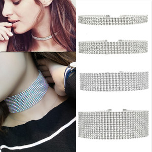 Gargantilla de cristal con diamantes de imitación para mujer, accesorios de boda, cadena de plata, Gargantilla gótica Punk, joyería, collar - Product Image 5