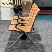 Banquette d'attente moderne en PU M & W, salle d'attente, sièges pour aéroport, clinique hospitalière 3 2 4 5 places, chaise à poutre d'attente en tandem avec gang