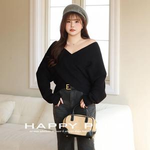 Suéter cruzado con cuello en V para mujer Runqi, de punto de grosor medio, antipilling, con etiqueta, talla grande, ajuste ceñido, capa base - Product Image 3