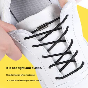 27 Tali Sepatu Elastis Model Baru untuk Dewasa Warna Khusus Hitam Putih Merah Hijau Terbuat dari Poliester yang Tahan Lama-untuk Pria dan Wanita - Product Image 3