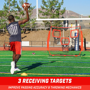 Équipement d'entraînement de football : filet de cible 8x8 pi pour l'entraînement de football et de rugby, filet de lancer 6x6 pi avec sac de transport - Product Image 3