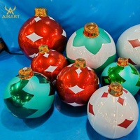Boule miroir de Noël suspendue pour la décoration des halls commerciaux, ballon gonflable en feuille d'aluminium pour la décoration suspendue de Noël
