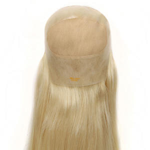 TUWG01 Perruque complète en PU pour <span class=keywords><strong>femme</strong></span>, 100% <span class=keywords><strong>cheveux</strong></span> humains Remy, nouée à la main, avec volume et longueur supplémentaires, blonde - Product Image 5