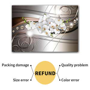 Ventas directas de fábrica Resumen sobre orquídeas blancas en un fondo de composición de <span class=keywords><strong>plata</strong></span> <span class=keywords><strong>Pintura</strong></span> en lienzo impresa para el hogar - Product Image 2