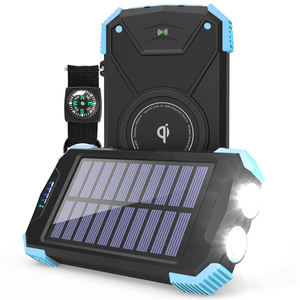 แบตสำรองพลังงานแสงอาทิตย์คุณภาพสูง กันน้ำ ความจุ 10000mAh รองรับ PD20W ชาร์จไร้สายผ่านพอร์ต Type-C ได้รับการรับรองมาตรฐาน CE พร้อมไฟฉาย LED คู่ สำหรับกรณีฉุกเฉิน - Product Image 1