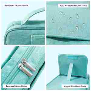 Church Book Cover Protective Holder Easy <b>Carrying</b> <b>Case</b> with Handle Zipper Pocket Bookemark and Pen Holder - Product Image 4