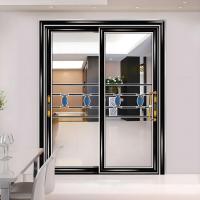 Puertas de vidrio corredizas de aluminio con rotura térmica de doble acristalamiento para entrada exterior de 3 paneles de gran tamaño comercial