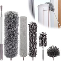 Brosse à poussière télescopique extensible pour nettoyer les sols, plafonds, ordinateurs, téléviseurs, toiles d'araignées et les saletés dans les interstices