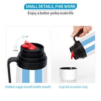 Thermos à grande capacité de 1200 ml pour Yerba Mate, impression personnalisée du logo, sans BPA, à double paroi isolée, ensembles de cadeaux pour un usage domestique