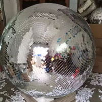 Yifa Argent Boule De Verre Suspendus 100cm 120cm 150cm Plafond Décoration Disco Miroir Boules Miroir Disco Boule Partie Déco