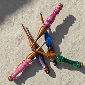 Premium Resin And Wooden <b>Crochet</b> <b>Hooks</b> Ergonomic Design Smooth Surface Perfect For Yarn Knitting DIY Crafts And Handmade Project - Product Image 3